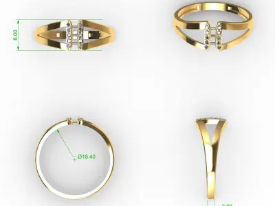Diamond Ring Free 3D print model 2