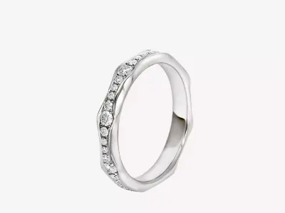 BULGARI - INFINITO - DIAMONDS PAVED - WEDDING RING 3D print model