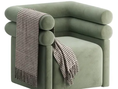 Four Hands Evie Swivel Chair Hampton Cream 3D model