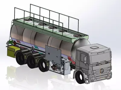 Aluminum Fuel Tanker 28000 Liters MERCEDES 3232 TRUCK MOUNTED 3D model