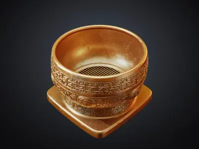 Antique Bronze Gui Classical Flower Pot 3D print model