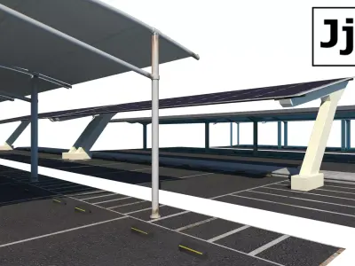 Parking Sunscreen Low-poly 3D model