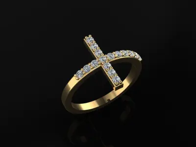Cross Ring 3D print model shop