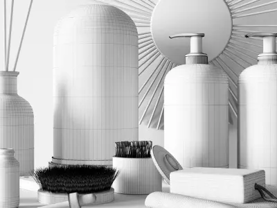 Elegant bathroom accessories 3D model