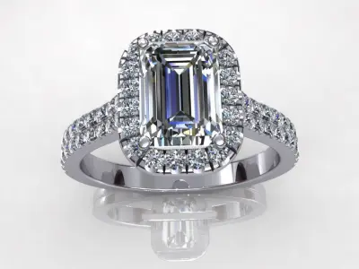 Great Emerald Diamond Ring 3D print model