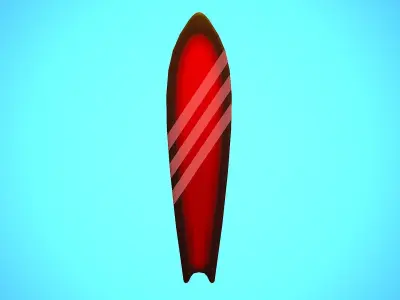 SURF BOARD 01 CARTOON STYLIZED Low-poly 3D model