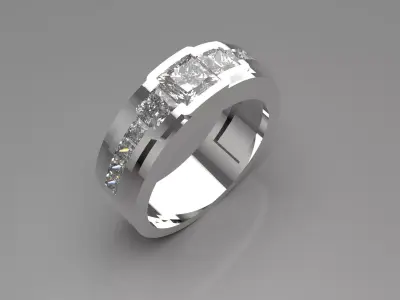 gold diamond ring mr0067 3D print model