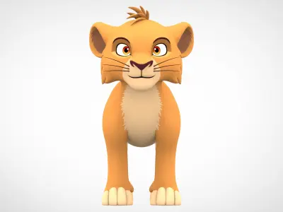 Mchanga Cub Low-poly 3D model