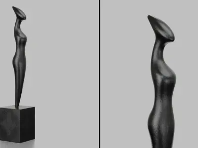 Modern abstract sculpture 042 Low-poly 3D model