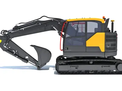 Construction Tracked Excavator 3D model