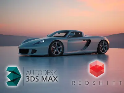 Sunset outdoor studio scene 3D model