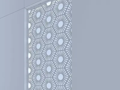 3d screen window with geometric pattern Low-poly 3D model