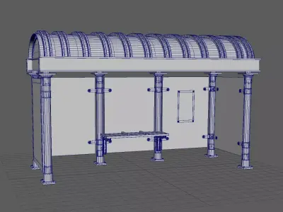 3D Bus Stop Free 3D model