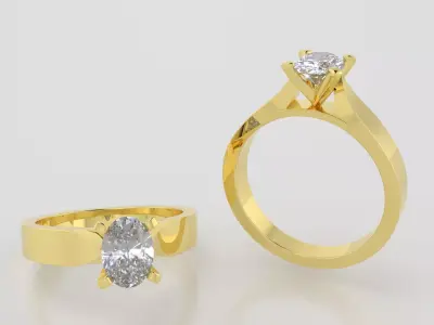 OVAL 0-75-CT Flat Profile Round Shank Width 3-00mm 3D print model