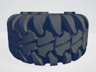15in Super Wide Off Road Tire and Wheel Set for 3D Print 3D print model