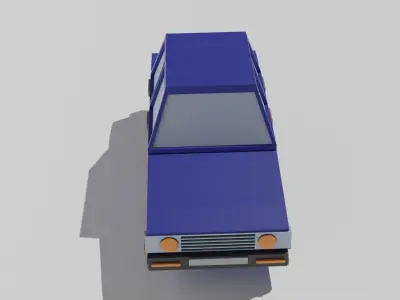 Low poly Cartoon car Low-poly 3D model