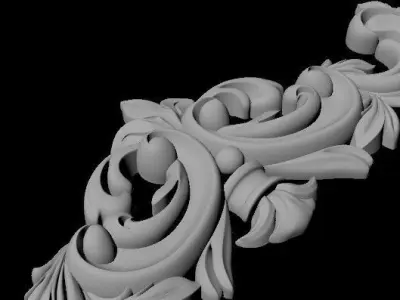 Central decor ornament for furniture 3D model 913