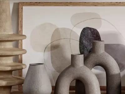 Set decorative 002 Low-poly 3D model