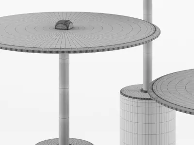 Set of Terrazzo Glass Side Tables 3D model