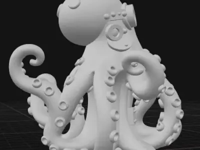 Mechanical octopus Sculpture 3D print model