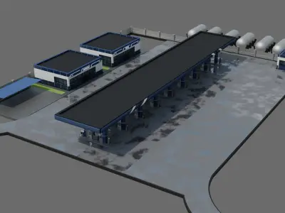 Gas Station ID013 3D model