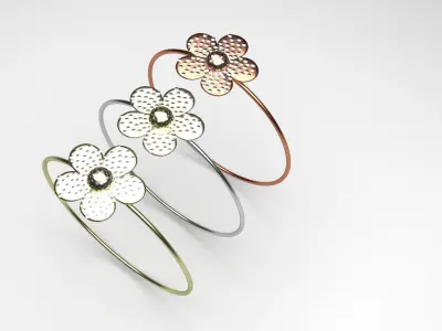 Flower Bracelet 3D print model