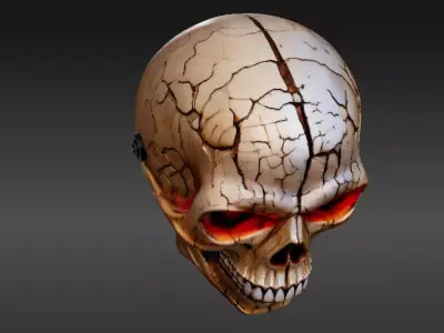 Pumpkin Skull Mask 3D Print Model Halloween Full Face Scary Mask 3D model