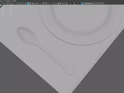 Dinnerware table set Free low-poly 3D model