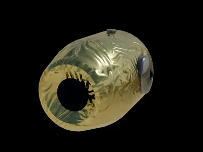 Spaceship gold ball Low-poly 3D model