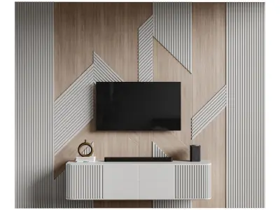 Modern TV Wall 034 3D model