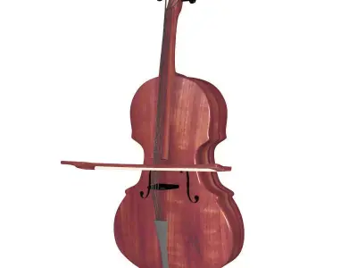 Cello with bow and rosin 3D model