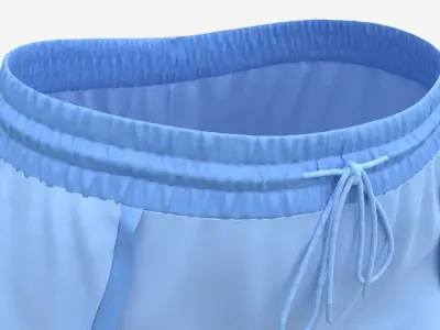 Fitness shorts for women blue 3D model