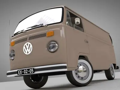 VOLKSWAGEN T2 CARGO VAN 1974 3D model
