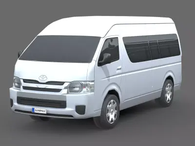 Toyota Hiace Passenger Van L2H3 GLX 2020 Low-poly 3D model