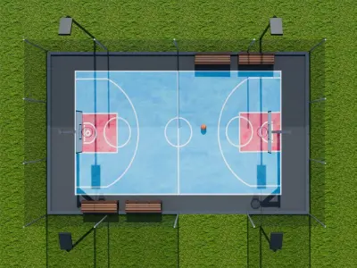 Basketball Court Low-poly 3D model order