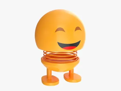 Car spring toy figure 01 happy smile 3D model