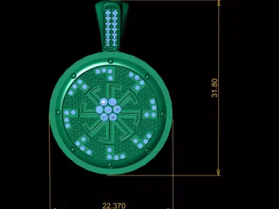 Geometric  Round Pendant  3D Printable  Model 3D print model
