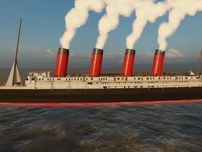 Lusitania with interior 3D model