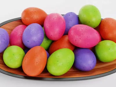 -Easter Eggs in Bowl- 3D model