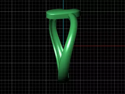 A alphabet bypass shell hallow ring 3D print model