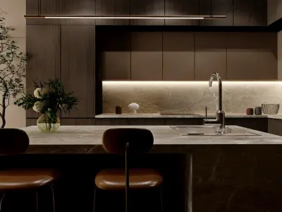 Japandi Kitchen Design 3D model