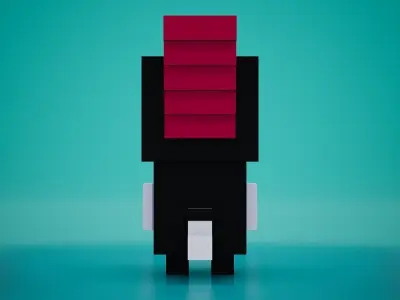 Voxel - Woodpecker Low-poly 3D model