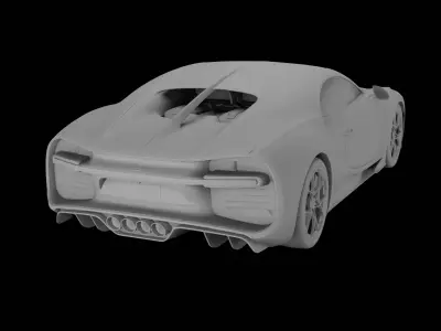 Bugatti Chiron High-Detail Supercar 3D Model  3D model