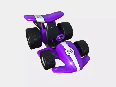 Cartoon Kart A04 Purple - Vehicle Racing Design Low-poly 3D model