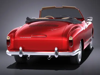 Volkswagen Karmann Ghia Cabrio 1955-1974 VRAY  3D model