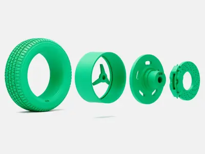 15x7 Kidney Bean Wheel BFGoodrich Radial Tire 3D print model