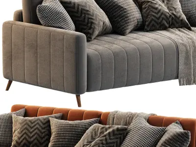 sofa Velvet Grey 3D model