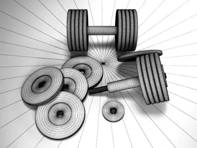 Dumbbells set of 3D model