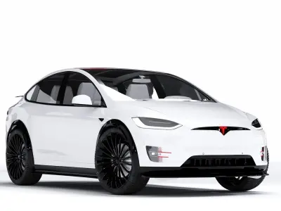 Tesla model x 3d Model Low-poly 3D model
