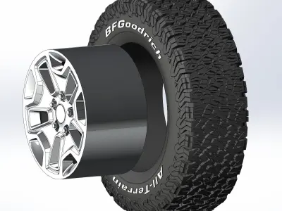 Wheel Quadratec Hardrock for scale model 3D print model